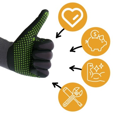 RĘKAWICE ROBOCZE RĘKAWICZKI NITROFLEX MANUALNE NITRILE FLEX DOTS 10 MOCNE