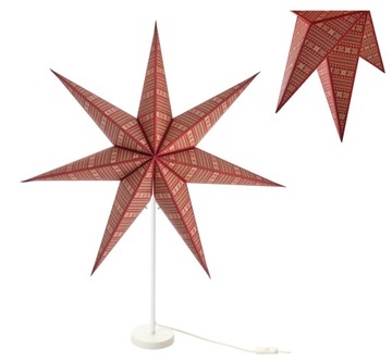 IKEA STRALA GWIAZDA STOŁOWA 70 CM CZERWONY LAMPA