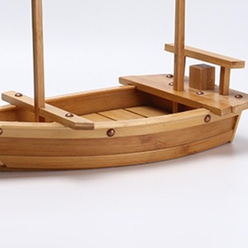 Японская деревянная тарелка для сашими в форме лодочки для столовой, декоративная бамбуковая посуда.