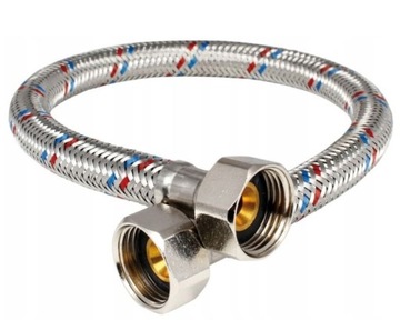 WĄŻ-WĘŻYK W OPLOCIE STALOWYM DO WODY DN13 GW 1/2''x GW 1/2'' DŁUGOŚĆ 150cm