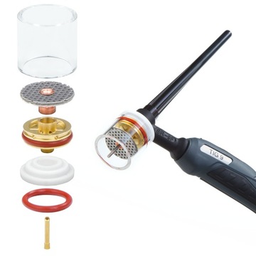 ZESTAW TIG QUARTZ LD Soczewka gazowa SZKLANA 1,6mm
