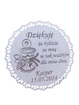 PODZIĘKOWANIE PIERWSZA KOMUNIA ŚWIĘTA 10x10cm