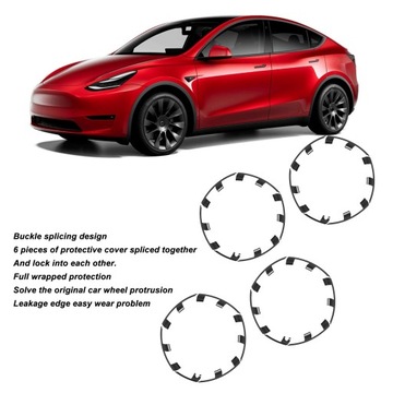 24X ЗАЩИТА КОЛЕСНОГО ОБОДА НАШИВКА КОЛЕСНОГО КОЛПАКА ДЛЯ МОДЕЛИ TESLA Y PERFORMAN