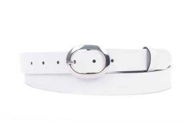 XL 135 cm DAMSKI Pasek SKÓRA Nat. BIAŁY - 3 cm PL