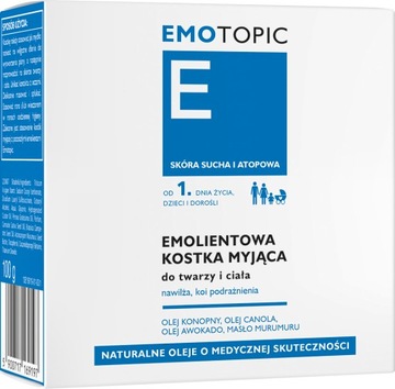 Emotopic emolientowa kostka myjąca do ciała 100g