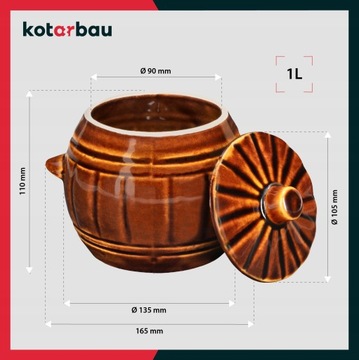 КЕРАМИЧЕСКАЯ БОЧКА КЕРАМИЧЕСКАЯ БОЧКА ДЛЯ КОПАСТЫ ОГУРЦОВ 1Л