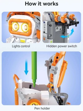 CADA BLOCKS ТВОРЧЕСКИЙ РОБОТ PICCASBOT ДЛЯ ПРОГРАММИРОВАНИЯ 461 ЭЛ. КОНТРОЛИРУЕМЫЙ
