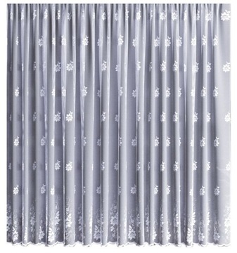 ЖАККАРДОВЫЙ ШТОР WISAN ЦВЕТОЧНЫЙ УЗОР 130 СМ БЕЛЫЙ ПРОЗРАЧНЫЙ ШТОР