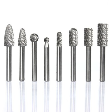 НАБОР КОНЦЕВЫХ ФРЕЗ ДЛЯ НАПИЛЬНИКОВ ПО МЕТАЛЛУ 8 шт.