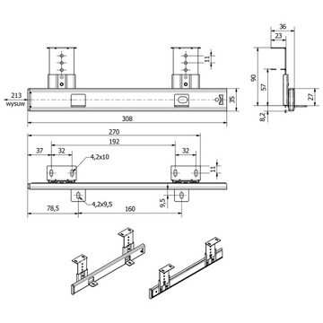 Полка Направляющие ящика под стол для клавиатуры 90х31 *ВЫБОР ЦВЕТА*