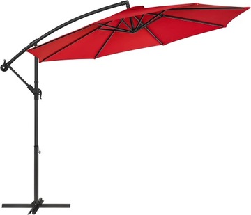 PARASOL OGRODOWY CZERWONY WYSIĘGNIK SKŁADANY 3M