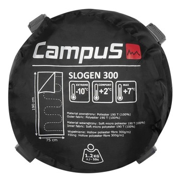 ТЕПЛЫЙ СПАЛЬНЫЙ МЕШОК CAMPUS SLOGEN 300 КОНВЕРТ ОДЕЖДА - R