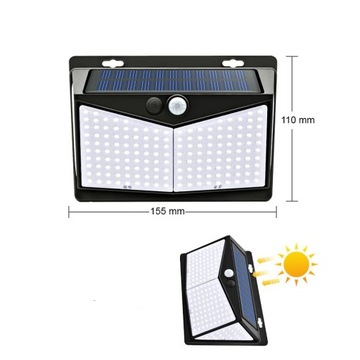 СОЛНЕЧНАЯ СВЕТОДИОДНАЯ ЛАМПА 40ВТ НАСТЕННЫЙ ДАТЧИК 3 РЕЖИМА