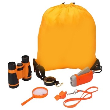 de-Outdoor Explorer Kit Magnifying Glass Telescope Whistle Nature Orange