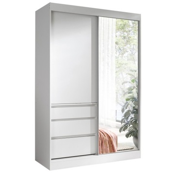Szafa przesuwna HAWANA 140 cm garderoba biała