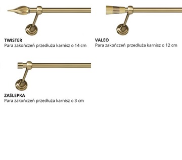 Карниз для штор 100 см 16 мм одинарный без лягушек, золотой
