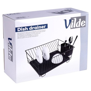 Сушилка одноярусная, черная, стоячая сушилка для посуды, столовых приборов и тарелок