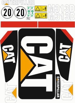CAT CATERPILLAR 313 D NAKLEJKI NAKLEJKA