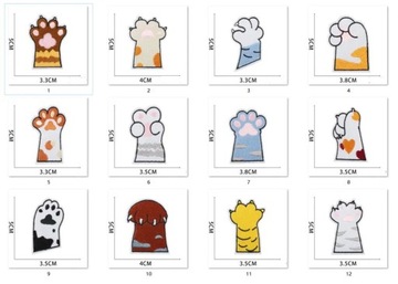 НАБОР НАШИВОК С ТЕРМОВЫШИВКОЙ «КОШАЧЬИ ЛАПКИ» ИЗ 12 ШТ.