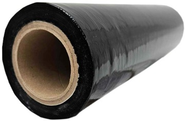 FOLIA STRETCH STRECZ CZARNA SZER. 30CM DŁ. 150M PORĘCZNA KRYJĄCA + NAKLEJKA