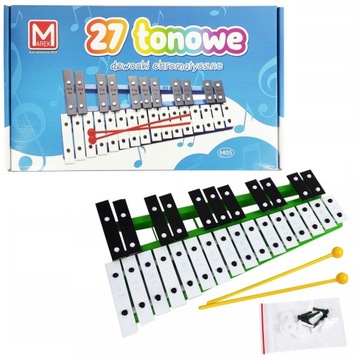 CYMBAŁKI DZWONKI CHROMATYCZNE 27 TONOWE DLA DZIECI INSTRUMENTY DZWONKI 3+