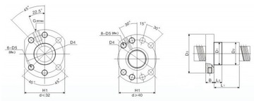ШАРОВАЯ ГАЙКА для шарикового винта с ЧПУ SFU 16x05