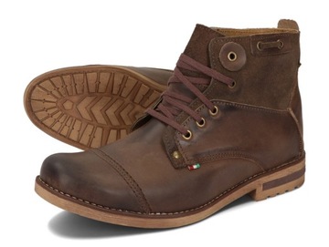 BUTY MĘSKIE SZTYBLETY OCIEPLANE SKÓRA 812 BRĄZ 45