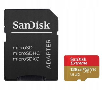 Карта памяти Micro SD SANDISK EXTREME 128 ГБ 190/90 V30