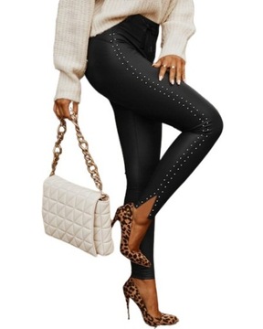 SPODNIE DAMSKIE LEGGINSY Z PASKIEM W TALII 2XL/3XL