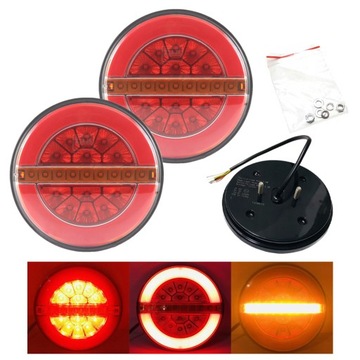 LAMPA LED TYLNA OKRĄGŁA NEON DYNAMICZNY KIER naczepa PARA
