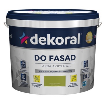 Dekoral do fasad Farba fasadowa zewnętrzna zieleń oliwkowa 10L