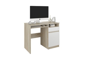 Мебельный письменный стол 96см sonoma mix белый N35
