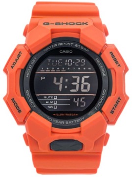 МУЖСКИЕ ЧАСЫ CASIO GD-010-4ER G-SHOCK ОРАНЖЕВЫЙ РЕМЕШОК СПОРТИВНЫЕ 200М