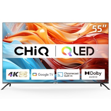 QLED CHiQ Google TV U55QM8G 55 дюймов 4K UHD SMART TV Металлический корпус
