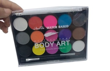 КРАСКИ КРАСКИ ДЛЯ ЛИЦА И ТЕЛА ШАБЛОНЫ ДЛЯ РАСКРАСКИ 15 ЦВЕТОВ МОЮЩИЕСЯ ДЛЯ ДЕТЕЙ