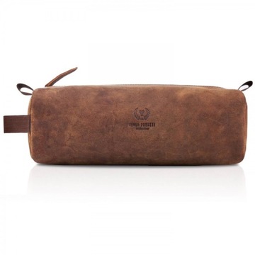 STYLOWA SKÓRZANA KOSMETYCZKA VINTAGE BRĄZOWA