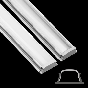 Profil do Taśm LED aluminiowy NATYNKOWY 1m + KLOSZ