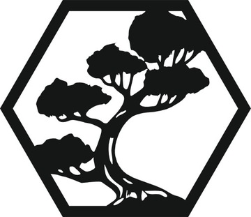 Hexagon drzewo bonsai baza chrobotek 30 cm kolory