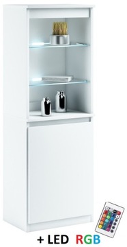 032-011 WITRYNA LED/1d + oświetlenie RGB - BIAŁY