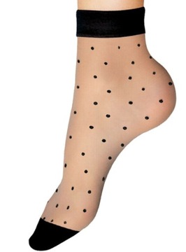 POIS NERI Natural cienkie skarpetki w kropki Lores