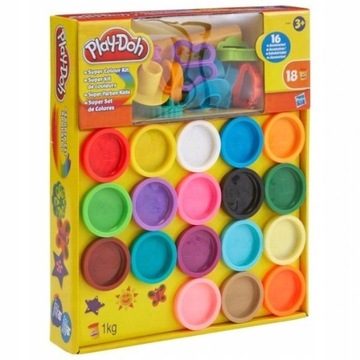 PLAY DOH CIASTOLINA 18 TUB 1KG A4897 16 AKCESORIA