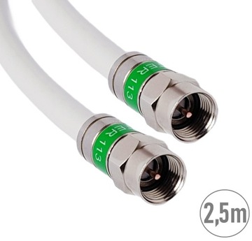 Kabel koncentryczny antenowy 2,5M Wtyk F-Wtyk F 1,16Cu