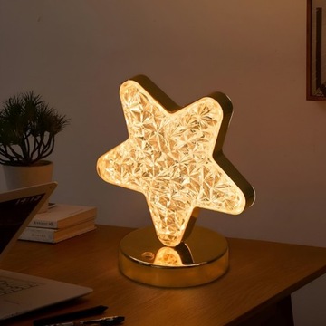 LAMPKA NOCNA KRYSZTAŁOWA LED GWIAZDA LAMPA STOŁOWA