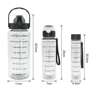 БУТЫЛКА ДЛЯ ВОДЫ БУТЫЛКА С МЕРНОЙ СОЛОМОЙ НАПОМИНАНИЕ FITNESS GYM 2L