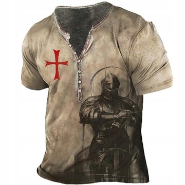 T-SHIRT Vintage męskie bawełniane koszulki 3D druk
