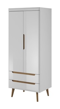 Szafa 80 NORDICA połysk, 2 drzwi + szuflady
