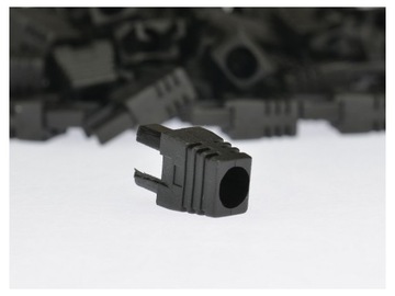 Osłonka odgiętka wtyku 8p8c RJ45 czarna 10szt.