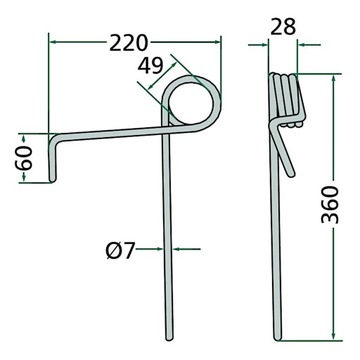 AMAZONE D7 ПЕРЕДНИЕ ПЕРЕДНИЕ ЗАДНИЕ ПАЛЕЦЫ СЕЯЛКИ 3408200 3409200