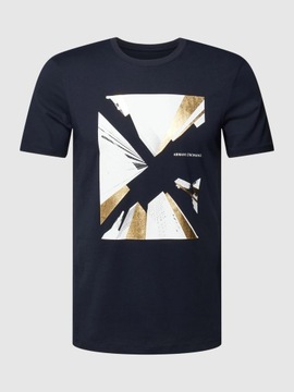 T-shirt ARMANI EXCHANGE granatowy z logo męski XL