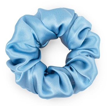 Jedwabna gumka do włosów 100% jedwab BLUE L scrunchie SilkLove